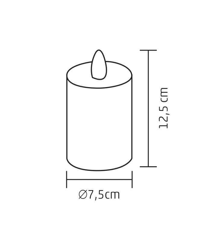 Lumanare Led Pentru Exterior Cu Lumina Fixa Alba Calda Temporizator On Off Timer 2xaa Home
