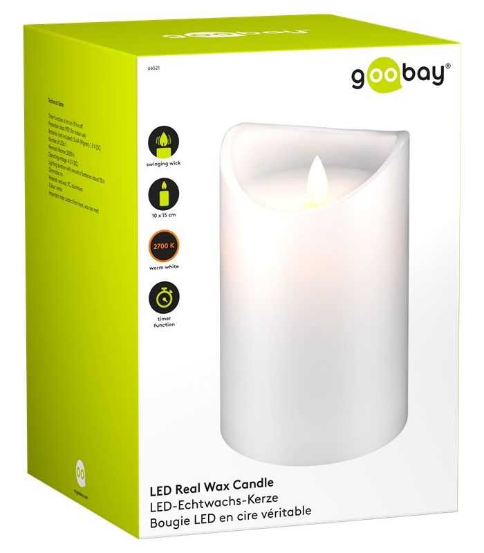Lumanare Led Real Wax Alb 10x15cm Goobay 66521