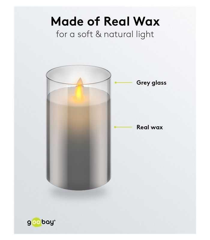 Lumanare Led Real Wax Din Sticla 75x125cm Goobay 60371