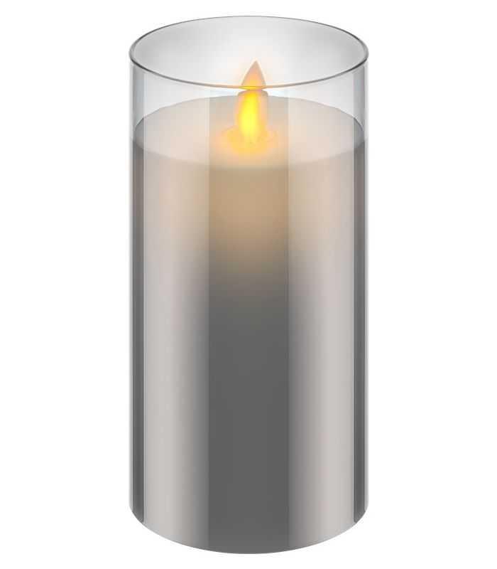 Lumanare LED Real Wax din sticla 7.5x15cm 3x AAA Goobay 60372