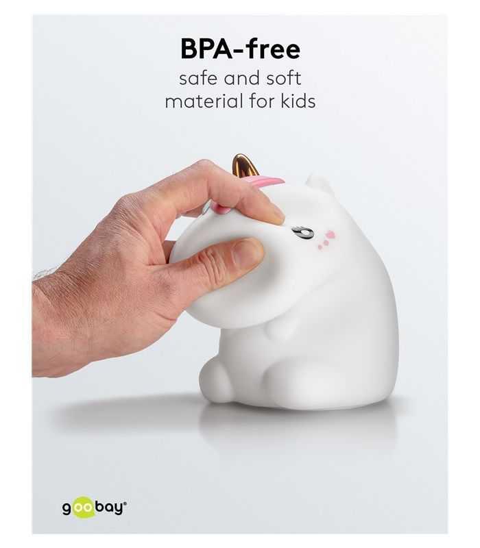 Lumina De Noapte Cu Led Unicorn 7 Culori 3 Moduri Lumina Cu Acumulator Goobay 61649