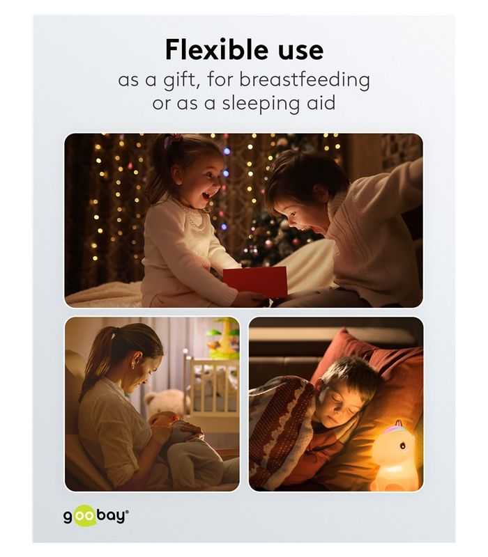 Lumina De Noapte Cu Led Unicorn 7 Culori 3 Moduri Lumina Cu Acumulator Goobay 61649