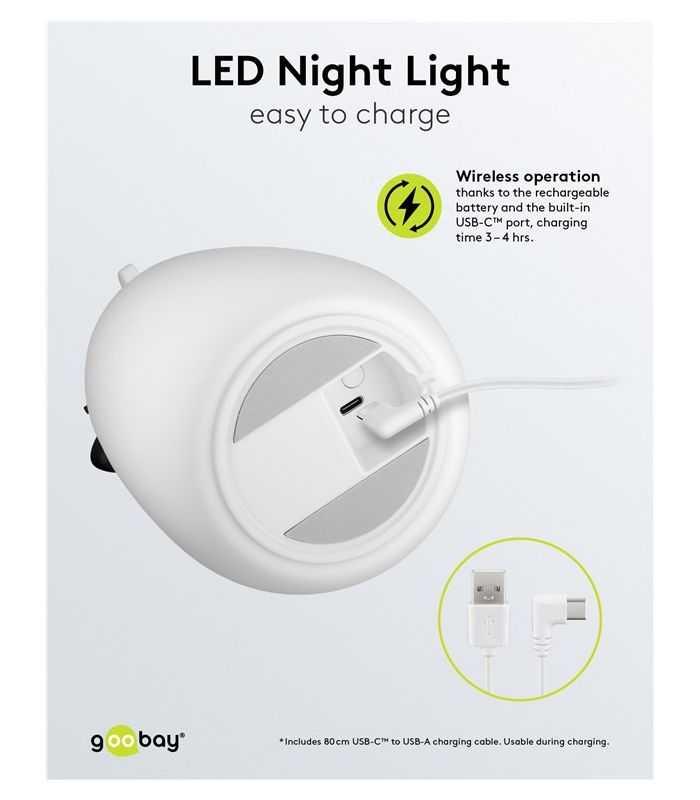 Lumina De Noapte Cu Led Ursul Polar 7 Culori 3 Moduri Lumina Cu Acumulator Goobay 61647