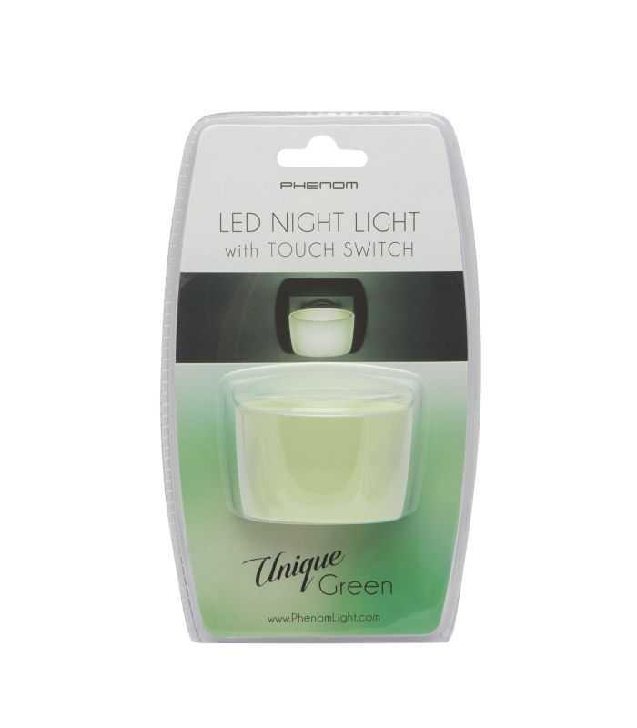 Lumina De Veghe Led Cu Senzor Tactil Verde 1 Led 1w 6x4x5 Cm Phenom