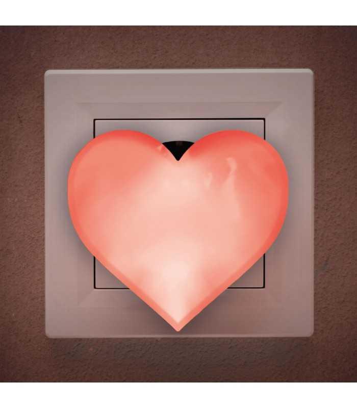 Lumina de veghe model inima rosu 7LED 1W 58x61x61mm Phenom