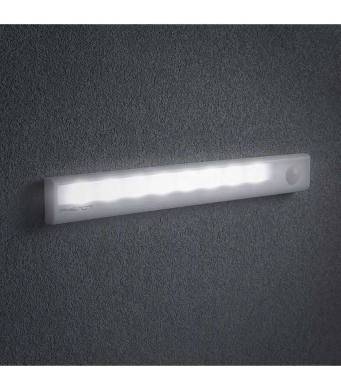 Lumina LED pentru mobilier 4x AAA cu senzor de miscare PIR infrarosu si iluminare 235x30x21mm Phenom 4 Lumina LED pentru mobilier 4x AAA cu senzor de miscare PIR infrarosu si iluminare 235x30x21mm Phenom