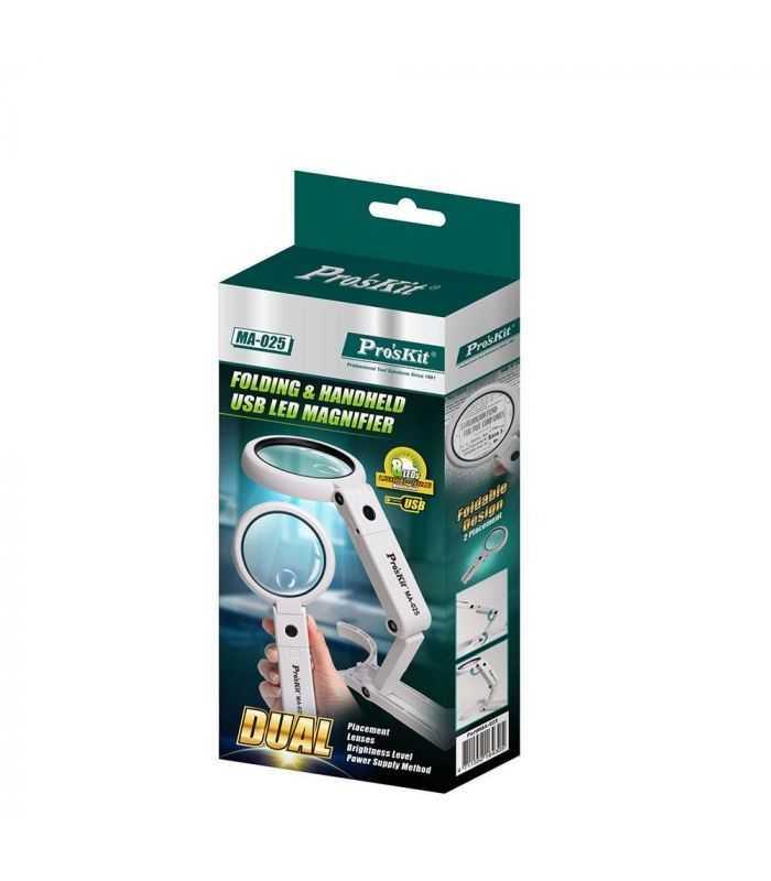 Lupa 375x Led Usb Sau 3x Aaa Portabila Pliabila Proskit Ma 025