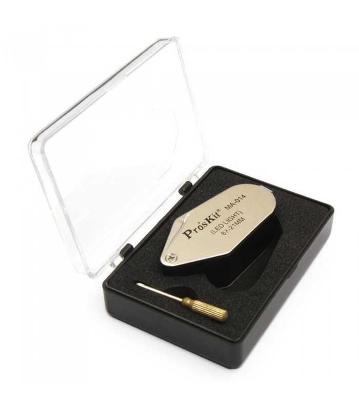 lupa 8x cu iluminare leduri 3x lrii30 3x ag12 proskit 2