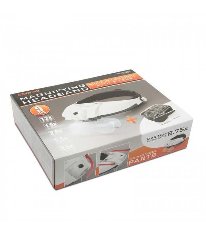 lupa de cap cu iluminare 2x led cu lentila dubla 1x 15x 2x 25x 35x handy 7