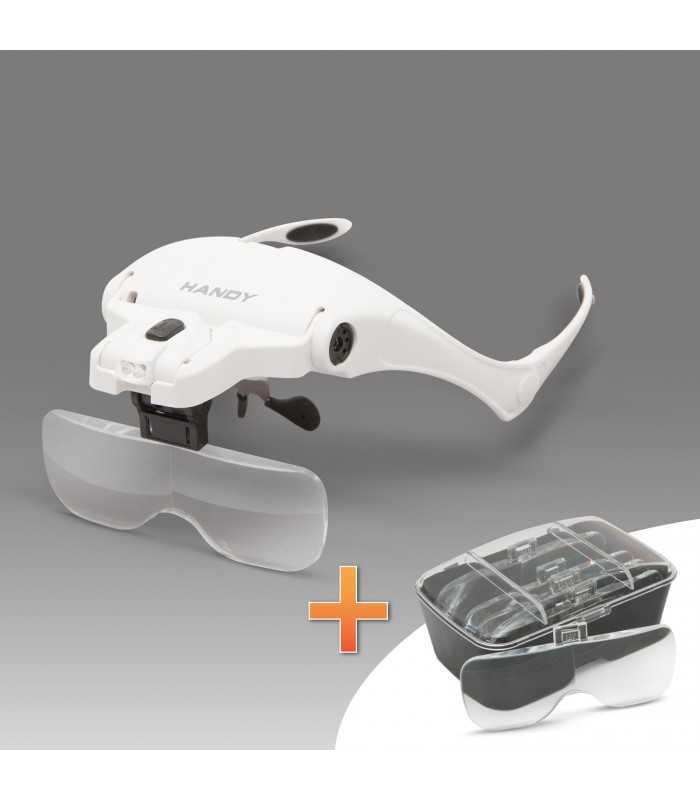 Lupa de cap cu iluminare LED +Lentila dubla HANDY