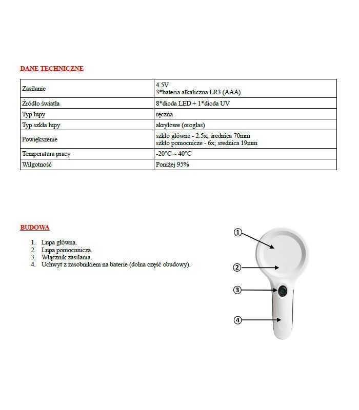 lupa portabila led cu lumina uv proskit 7