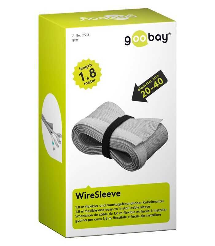 Manson de cablu 1.8m textil flexibil 20-40mm gri Goobay