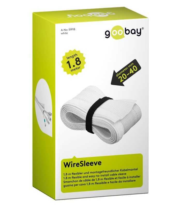 Manson organizator cabluri alb 1.8m flexibil 20-40mmn Goobay
