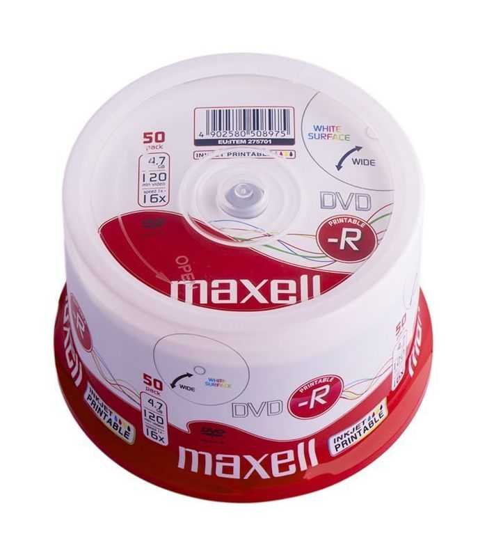 Maxell Dvd R 47gb 120 Minute 16x Fullprintabil Fara Carcasa Ck50buc 275701 256 A0115285