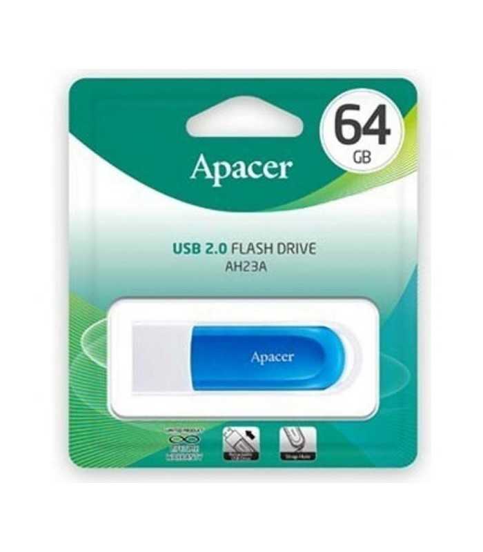 memorie flash usb 20 64gb retractabila albastru apacer ah23abe 4