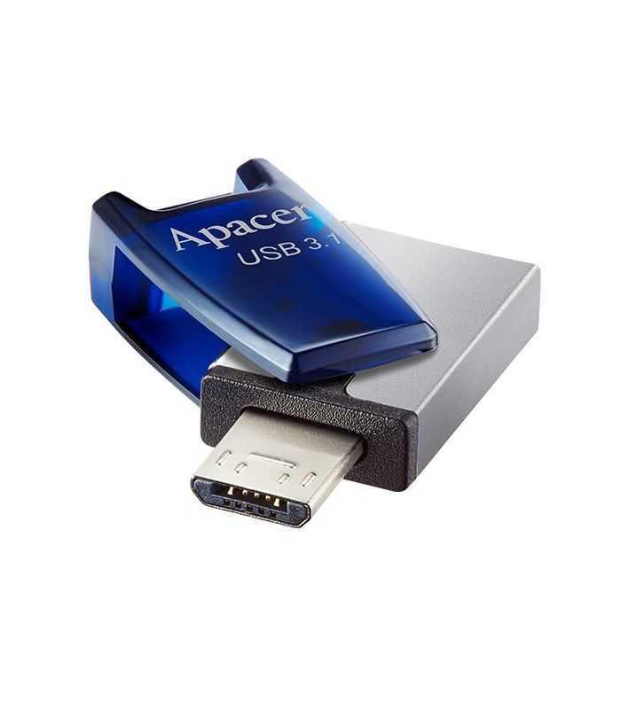 memorie flash usb 31 64gb otg albastru apacer ah179be ap64gah179u 1 2