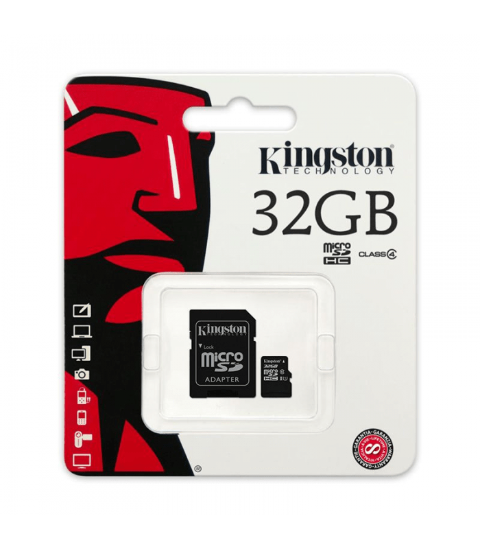 microsd card 32gb clasa 4 cu sdhc adaptor kingston 2