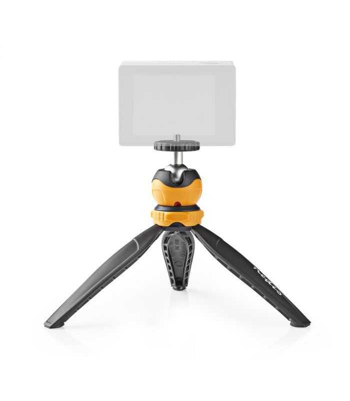 Mini Trepied Ajustabil Pentru Fixarea Telefonului Mobil Max 15kg 16cm Negru Portocaliu Nedis Acmt10bk