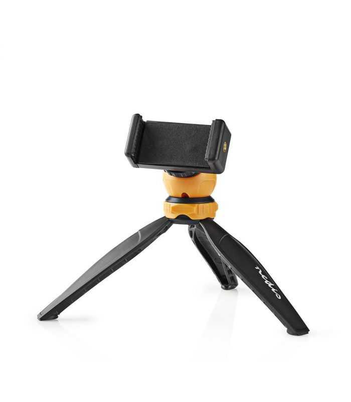 Mini Trepied Ajustabil Pentru Fixarea Telefonului Mobil Max 15kg 16cm Negru Portocaliu Nedis Acmt10bk