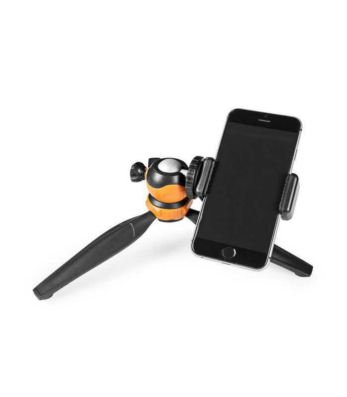 Mini Trepied Ajustabil Pentru Fixarea Telefonului Mobil Max 15kg 16cm Negru Portocaliu Nedis Acmt10bk