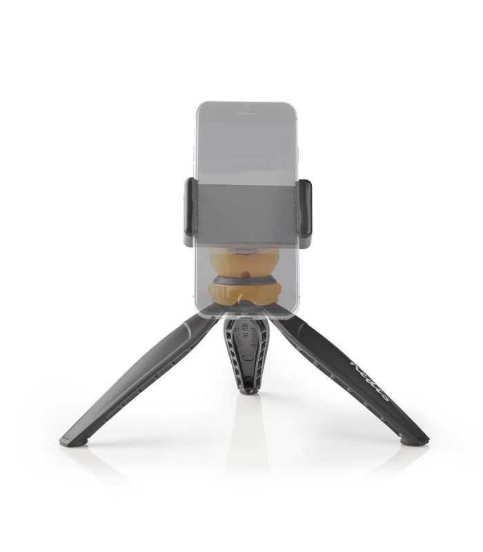 Mini trepied ajustabil pentru fixarea telefonului mobil Max 1.5kg 16cm negru/portocaliu Nedis ACMT10BK