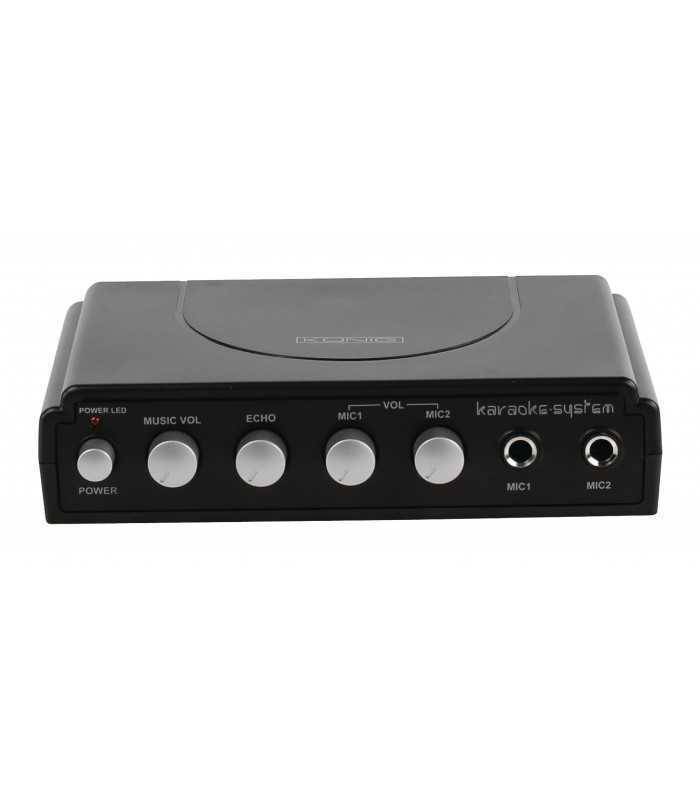 mixer karaoke cu 2 microfoane negru konig 1