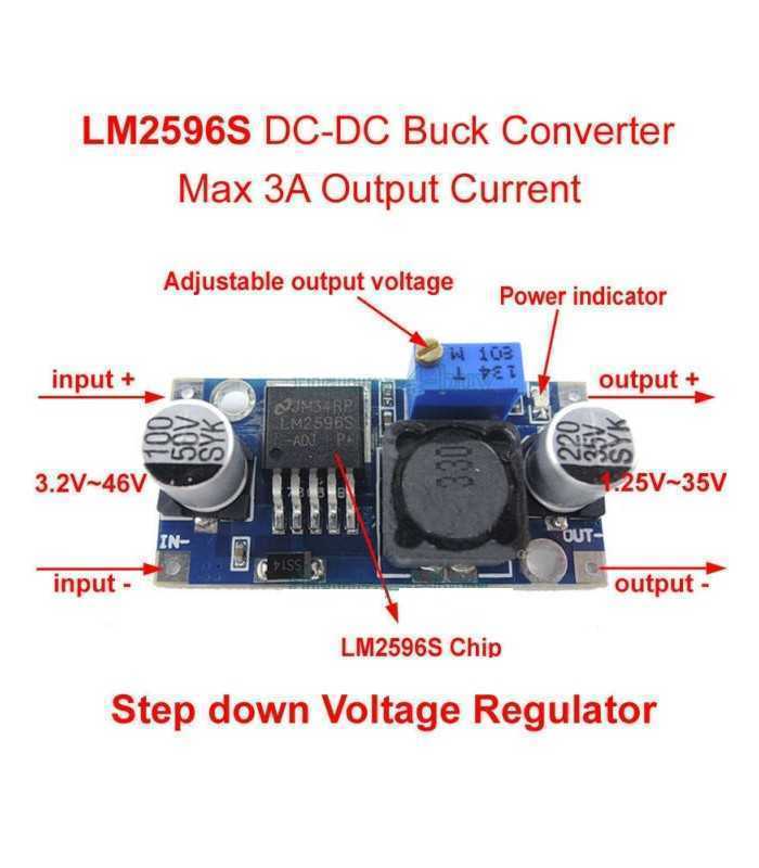 modul dc dc step down lm2596 intrare 3 35v 3a iesire 15 33v lm2596s 2