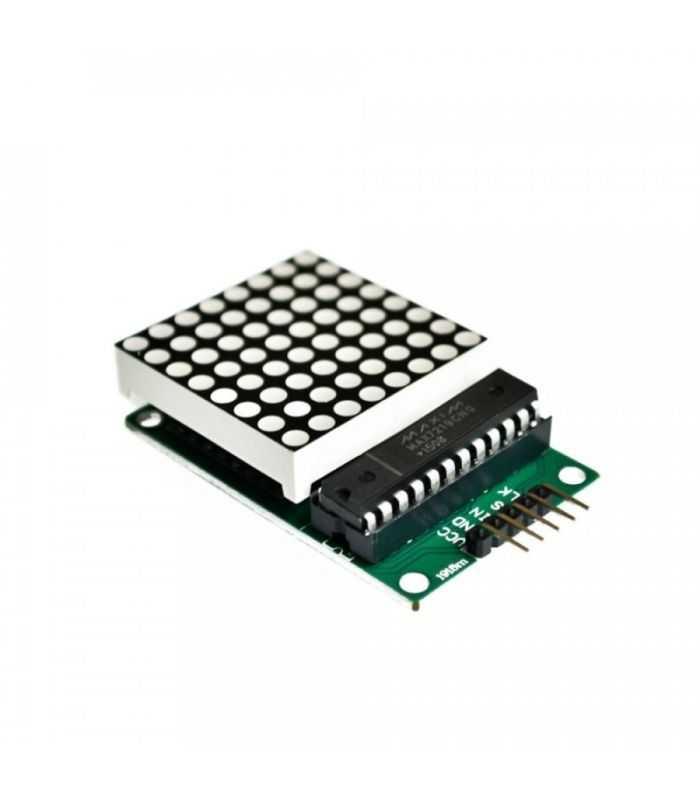 Modul Led Matrix 8x8 Campuri 32x32 Mm Rosu 5v Interfata Spi Inclus Cu Controlerul Max7219 Si Cabluri