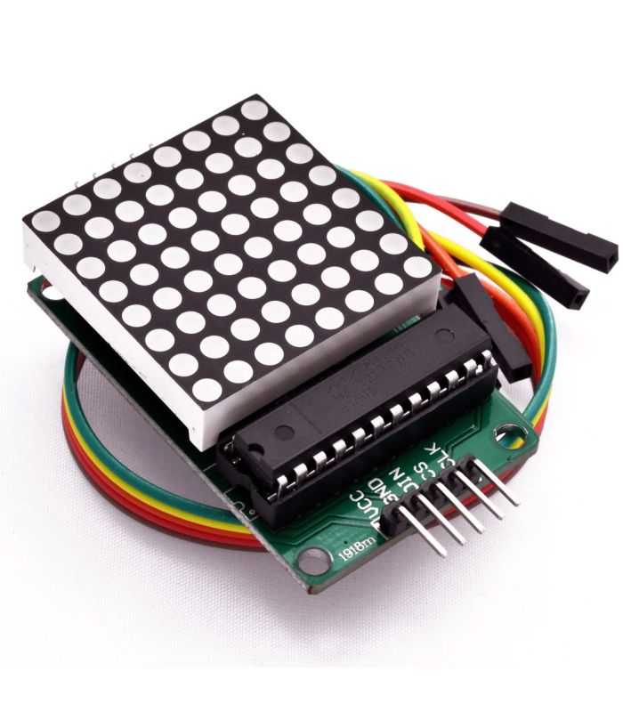 Modul LED MATRIX 8X8 campuri 32x32 mm rosu 5V Interfata SPI inclus cu controlerul MAX7219 si cabluri