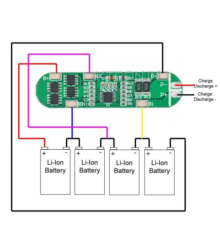 modul protectie incarcare 4x 18650 12a bms 4s 1