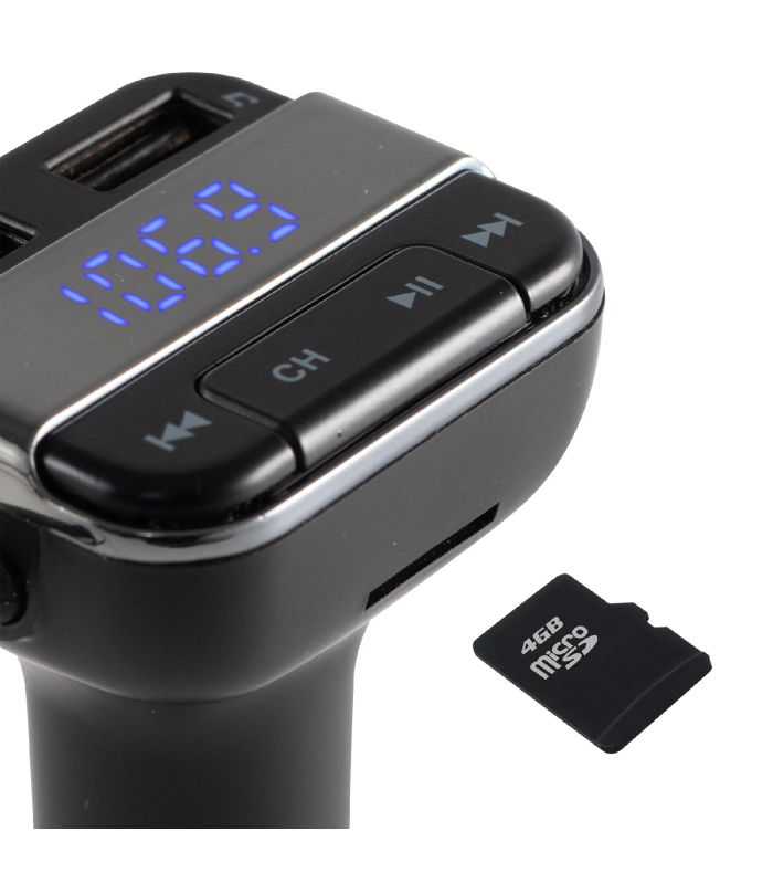 Modulator Fm 5in1 Difuzor Bt Modulator Fm Incarcator Rapid Usb Dublu Player Muzica Voltmetru Baterie Auto