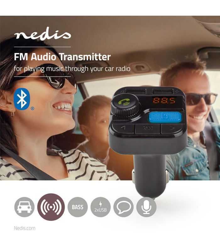 modulator fm nedis hands free bluetooth microsd control vocal 2x usb 1