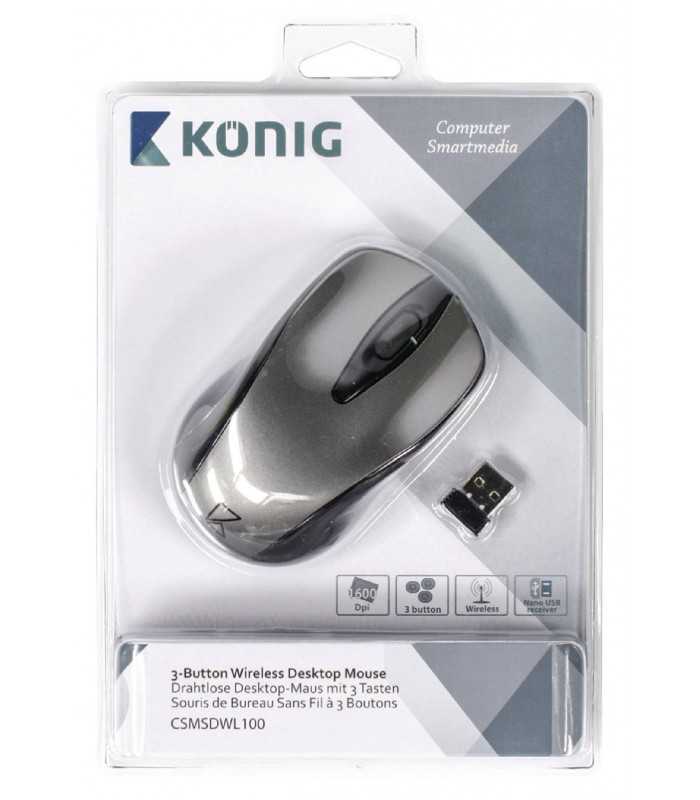 Mouse desktop cu 3 butoane Nano dongle wireless 1600dpi Konig 7 mouse desktop cu 3 butoane nano dongle wireless 1600dpi konig 3
