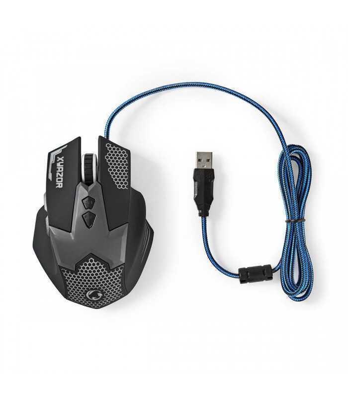 mouse gaming cu fir iluminat 2400dpi 7 butoane nedis 3
