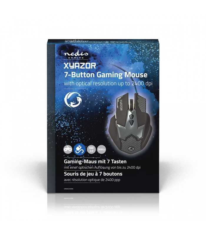 mouse gaming cu fir iluminat 2400dpi 7 butoane nedis 8