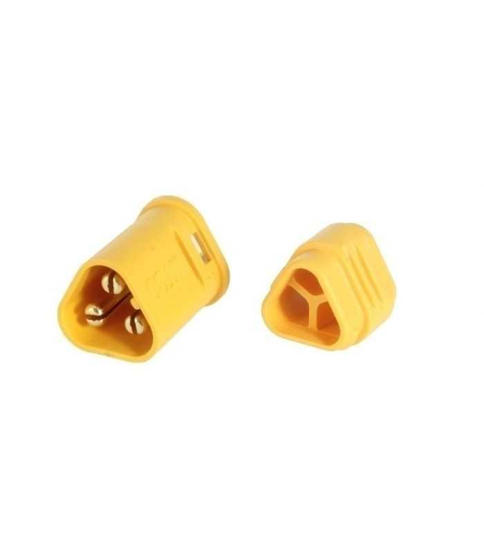 Mufa alimentare DC MT30 tata 3 pini pe cablu lipite 15A 500V AMASS MT30-M