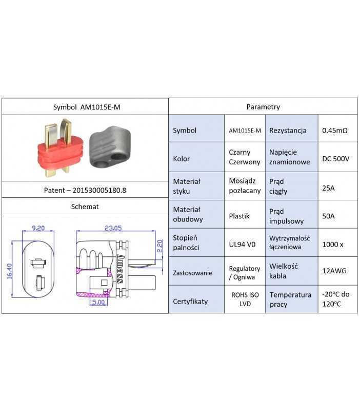 mufa alimentare dc tata pin 2 pe cablu lipite 25a amass am 1015 2