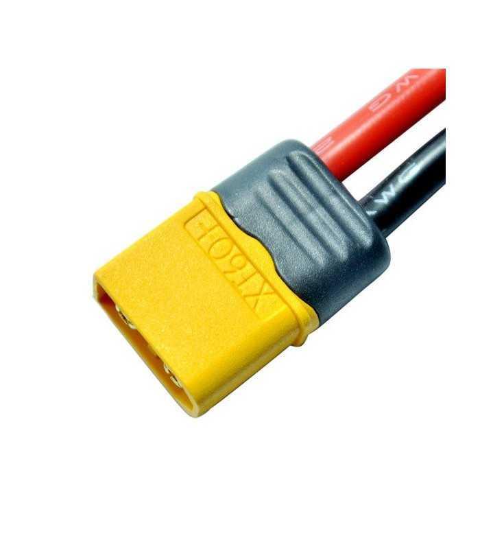 mufa alimentare dc xt60 tata 2 pini pe cablu cu lipire 30a 500v amass xt60h m 7