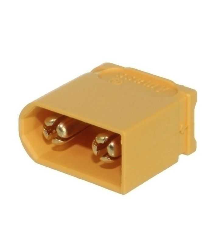 Mufa alimentare DC XT60 tata 30A 2 pini pe cablu lipire galbena AMASS XT60U-M