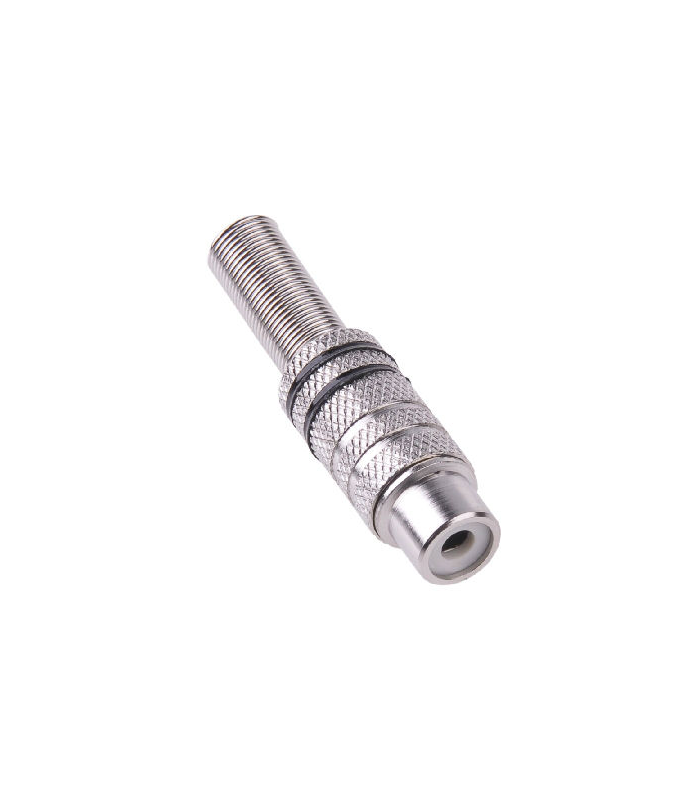 Mufa audio RCA mama metal nichel inel negru