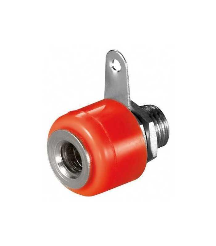 Mufa banana mama rosu 4mm cu surub pe panou Goobay