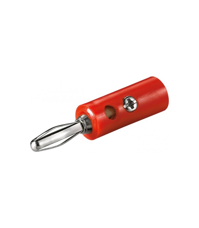 Mufa banana tata 4mm cu surub plastic rosu Goobay