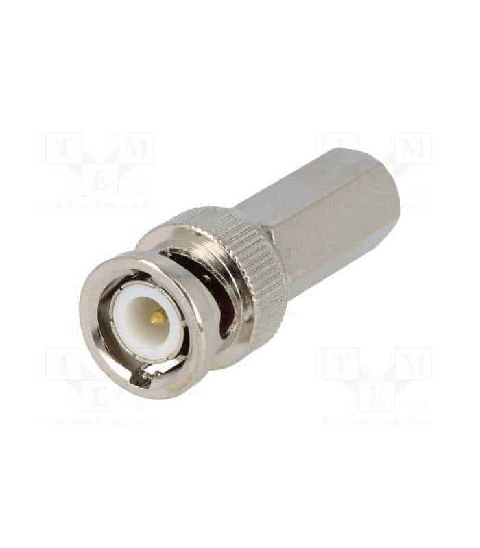 Mufa BNC tata prin insurubare pentru cablu RG6U pin aurit