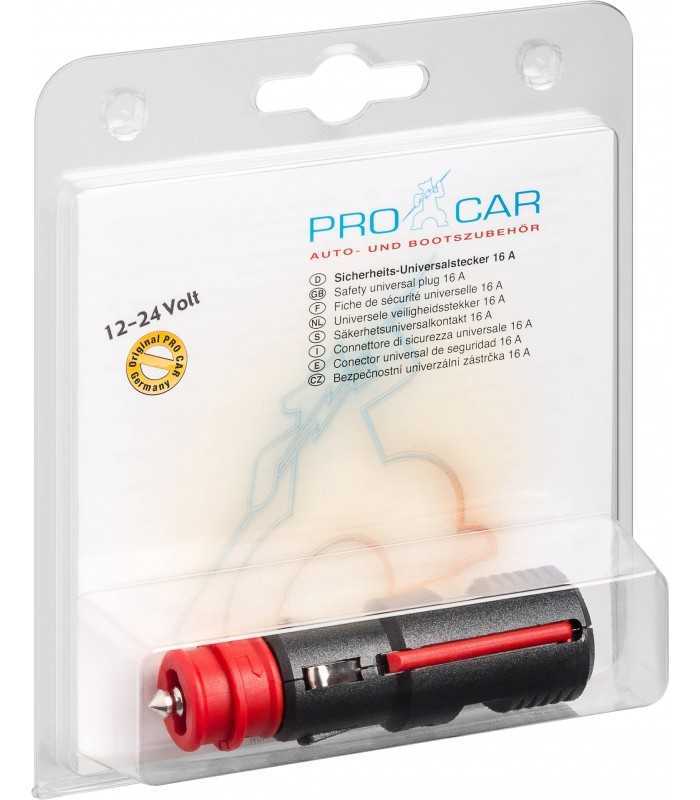 mufa bricheta auto 16a 12v 24v terminale cu surub si cu siguranta pro car 67722010 3