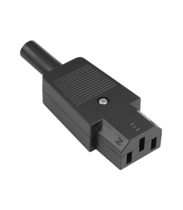 Mufa CA 10A 250VAC C13 mama tip PC cu protectie cablu montare pe fir