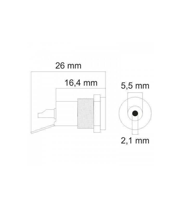 mufa dc montabil 55x21mm 1