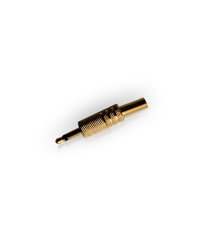 mufa jack 35 mm mono tata metal aurit pe fir cu protector cablu 2