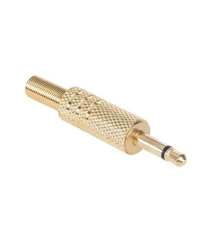 Mufa Jack 3.5 mm mono tata metal aurit pe fir cu protector cablu
