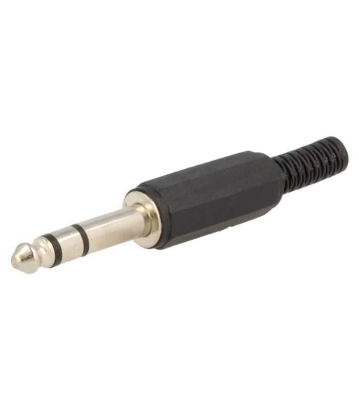 Mufa Jack 6.3 mm tata stereo cu manson plastic drept pe cablu NINIGI JC-015