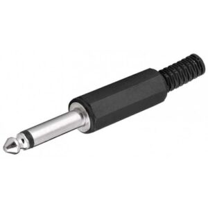 Mufa Jack audio 6.35 mm mono tata din plastic cu protectie pentru cablu Goobay